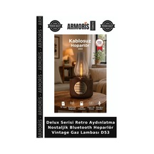 Delux Serisi Retro Aydınlatma Nostaljik Bluetooth Hoparlör Vintage Gaz Lambası D53