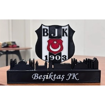 Beşiktaş Jk İstanbul Silüetli Masaüstü Standı - 3d Baskı Büyük Boy Dekoratif Taraftar Biblosu