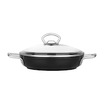 Nehir Titanium Siyah 20 Cm Kapaklı Sahan