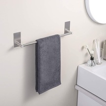 Deltahome Paslanmaz Çelik 50cm Havluluk Havlu Askısı - Yapışkanlı Sistem - İnox - Delmek Yok - Vida Yok Anında Ko Çok Renkli