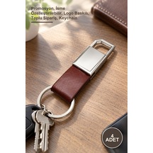 4 Adet Deri Metal Anahtarlık Promosyon, İsme Özelleştirilebilir, Logo Baskılı, Toplu Sipariş, Keychain