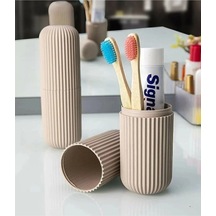Bej Renk Smart Saklama Kabı Diş Fırçalık Seyehat Çok Amaçlı Organizer Plastik 10 X 15 Bej Diğer