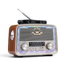 Rt-301m Nostalji Güneş Panelli Mini Radyo,fenerli Ledli Mini Bluetooth Radyo