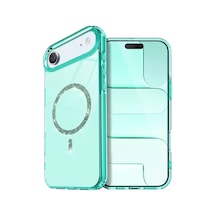 Newface Apple iPhone Uyumlu  17 Air Live Diamond Magsafe Kapak - Yeşil