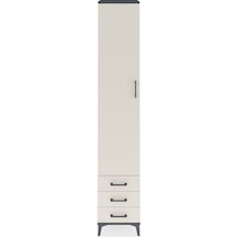 Hyperion Dolap 5 Raflı 3 Çekmeceli Tek Kapaklı 44x44x243 Antrasit-aytaşı Antrasit