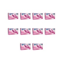 Dolphin Tek Kullanımlık Pembe Nitril Eldiven - Muayne Eldiveni Large Büyük Boy - 100'lü 10 Paket