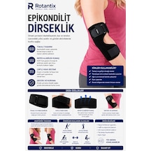 Rotantix Epikondilit Dirseklik Tenisçi Dirseği Bandı / Epikondilit Bandajı - Ayarlanabilir Siyah