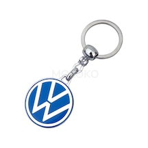 Yüksek Kaliteli Açık Mavi Volkswagen Logolu Damla Baskılı Şık Hediyelik Araç Anahtarlığı