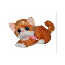 Miyavlayan Sesli Peluş Kedi 35cm Kahverengi