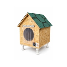 Reyo Narım Kedi Evi, Yerden Yüksek Kedi Yuvası, Su Ve Isı Yalıtımı İç Ve Dış Mekan Kedi Barınağı 33x38x40cm - Monteli Teslimat