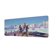 Gta 6 Vice City Sahil Aksiyon 40x90 Cm Oyuncu Mousepad Kaymaz Taban Büyük Boy