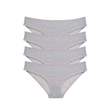 4 Adet Süper Eko Set Likralı Kadın Slip Külot Gri Çok Renkli
