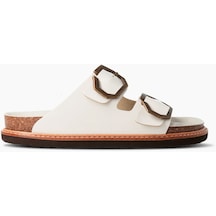 Terlik Kadın Galıa G104865 Genuins Leather White Leather White Beyaz