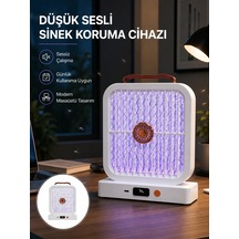 Hubrendy Tekno Masaüstü Şarjlı Elektrikli Sinek Öldürücü Uv Teknolojili Beyaz Cihaz