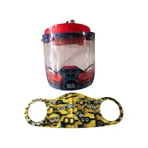 Gürbey Racing Baskılı Çocuk Siperlik + Minyonlar Desenli Çocuk Maske