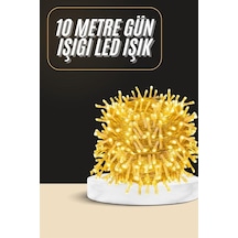 10 Metre Günışığı Led Işık Fişli Dekoratif Ortam Aydınlatması 3 Modlu Led Şerit Işık Sarı