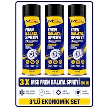 Mse Pro Fren Balata Spreyi 3 X 500 Ml 3'lü Fren Balata Temizleyici Ve Genel Temizleme Spreyi