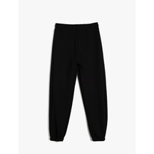 Koton Basic Jogger Eşofman Altı Beli Lastikli Pamuklu Siyah 5wkg40090ak Siyah