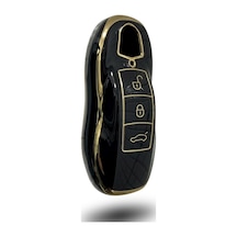 Premium Porsche Cayenne Panamera Macan Smart Nano Anahtar Kılıfı Siyah