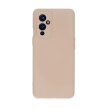 One Plus 9 Kılıf Nano İçi Kadife Silikon - Pudra -
