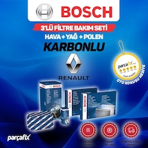 Renault Laguna 3 1.5 Dci Bosch  3'Lü Filtre Seti 2007-12 Karbonlu
