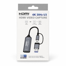 Hdmı Video Capture Kartı 4k 30hz Giriş 1080p 60hz Çıkış Usb 3.0 / Type-c Görüntü Yakalama Adaptörü
