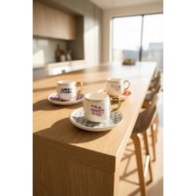 Acar Kaı-09651 Vita/ciao/eterno 6 Kişilik Kahve Fincanı Takımı 90 Ml Çok Renkli