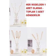 3 Tek Adet 3 Model Aromaterapi Koku Dağıtıcı Rattan Şişe Ahşap Difüzör Çubuk Spiral-yaprak-dalgalı Acıbadem