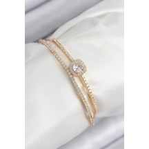 Pirinç Zirkon Taşlı Baget Model Gold Renk Kadın Bileklik Eb-53-vice/ 1395 1167 Çok Renkli 30735351