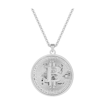 Bitcoin Btc Sanal Para Kolye Kadın & Erkek Gümüş 44 Çok Renkli