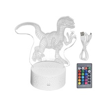 Goldenqian 3d Gece Lambası, Dinozor 3d Gece Lambası 16 Renk 4 Mod Rgb Tatil Hediyeleri Için Uzaktan Kumandalı Renkli Kısılabilir Dokunmatik Kontrol Lambası Ev Dekorasyonu Io5tb0 Siyah