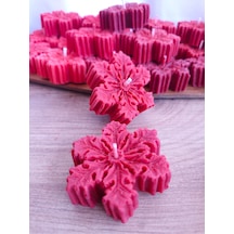 Kırmızı Kartanesi Soya Wax Mum - El Yapımı - Kış & Yılbaşı Ev Dekorasyonu Kirmizi