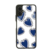 Omix X5 Mavi Kalp Tasarımlı Glossy Telefon Kılıfı Çok Renkli