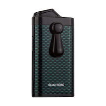 Quantoro Çift Torch Pürmüz Delicili Yeşil Karbon Desenli Metal Puro Çakmağı - Trz1149