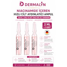 Dermalyn 3 Adet Niacinamide İçeren Hızlı Cilt Aydınlatıcı Glow Etkili Nemlendirici Ampul Serum Dermaroller