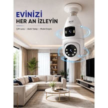Wi-fi Ampul Kamera Sistemi Gece Görüşlü Çift Lens