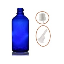 50ml Mavi Cam İçten Damlalıklı Şişe Beyaz Kapak, 24 Adet, Damlalıklı Şişe, Damlatmalı Şişe