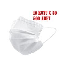 3 Katlı Telli Cerrahi Maske 500 Adet Beyaz