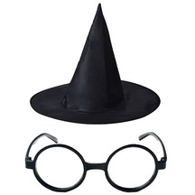 Harry - 827 - Potter Büyücü Şapkası Ve Harry Potter Büyücü Gözlüğü - Edntrend - Siyah Renk Tüm Yaşlar