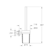 Root A44811 Duvardan Tuvalet Fırçalığı, Krom Beyaz - Çok Renkli