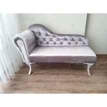 Dekoratif Koltuk Josefin Bench Puf Gri