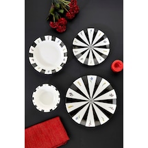 Cooker Noirelle 24 Parça Porselen Yemek Takımı Ckr4277 Siyah