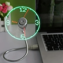 Led Zaman Göstergeli Taşınabilir 1 Adet Usb Fan Mini Esnek Soğutma Fanı A Diğer