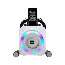 Rockjam 8 Watt Şarj Edilebilir Bluetooth Karaoke Makinesi, Iki Mikrofonlu