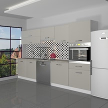Decoraktiv Elite 280y Ankastre Boy Dolaplı Mdf Hazır Mutfak Dolabı - Tezgah Dahil - Kumtaşı Kum Beji