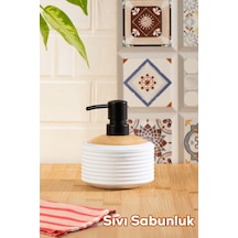 Porsima 3125 Banyo Ve Mutfak Sıvı Sabunluk 350ml Beyaz-ahşap Beyaz