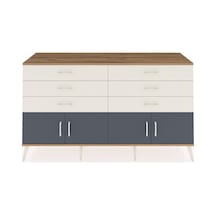 Hyperion Konsol 2 Raflı 6 Çekmeceli 4 Kapaklı 176x44x99 Çam-antrasit/aytaşı Atlas Çam/antrasıt - Atlas Çam