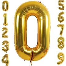 0 Yaş Doğum Günü Parti Kutlama Rakam Folyo Balon Altın Renk 36 Cm 16 Inç