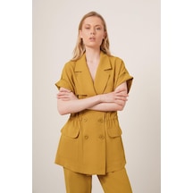 Ftz Women Kadın Crep Pantolonlu Takım Yağ Yeşili 31173 Yağ Yeşili