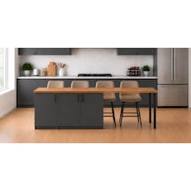 Bal Mutfak Adası - 3 Kapaklı-çok Amaçlı Dolap-alt Modül-kiler - 250 Cm Antrasit